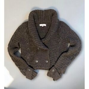 Loft Thick And Cozy Cable Knit Wool Blend‎ Sweater Womens Brown Chunky